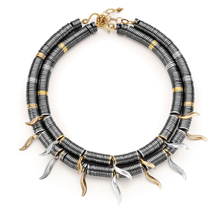 Collana girocollo con dischi in ematite FLAME | CL EMATGIR DIS